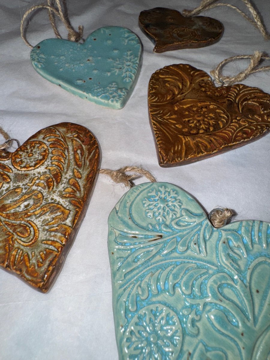 Ceramic hand made hearts 2