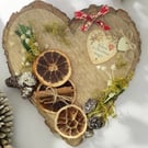 Rustic Christmas Wall Hanging with Dried Orange, Cinnamon & Pinecones.