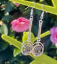 WOLF EARRINGS silver plate drop bar charm hippie boho celtic - Image 2