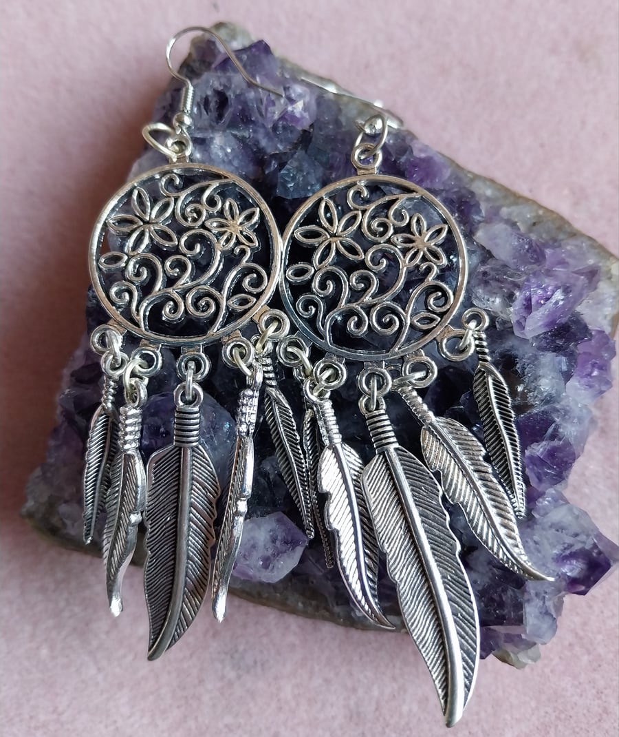 Boho Style Dreamcatcher Earrings 