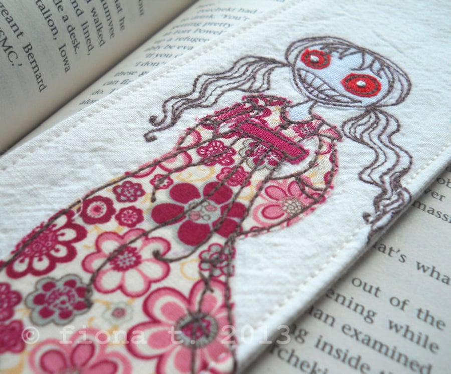 embroidered zombie bookmark
