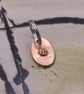 Recycled Oval Copper Courage Bindrune Split Keyring Charm, Bag Charm. - Image 6