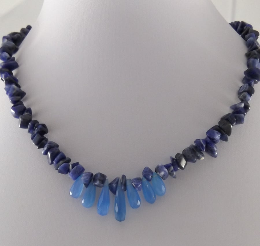 Chalcedony and Sodalite necklace 