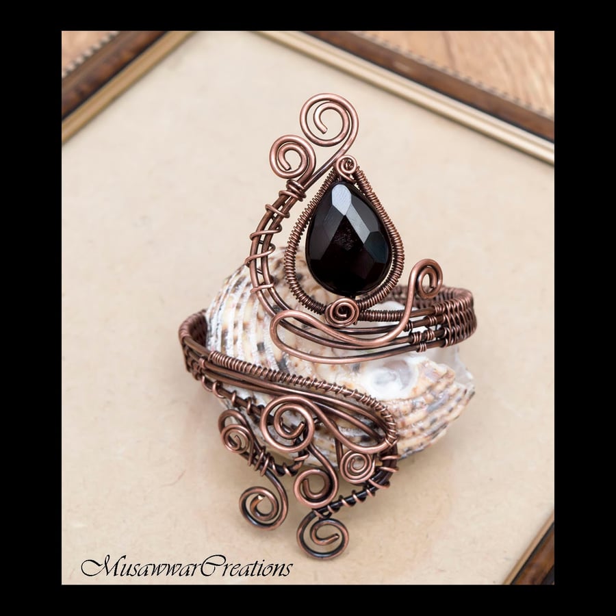Antique Copper Wire wrapped bracelet.cuff bracelet. Handmade bracelet cuff,boho 
