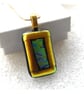 Teal Gold Border 246 Pendant Gold plated chain - Image 1