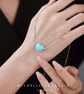 Large Yellow 3D Fire Opal Heart Bracelet with 925 Sterling Silver Chain - Image 9