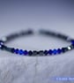 Swarovski and Hematite stretch beaded bracelet blue black - Image 3