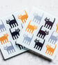 glass cat  coasters matching china coffee or espresso mug cup gift for cat lover