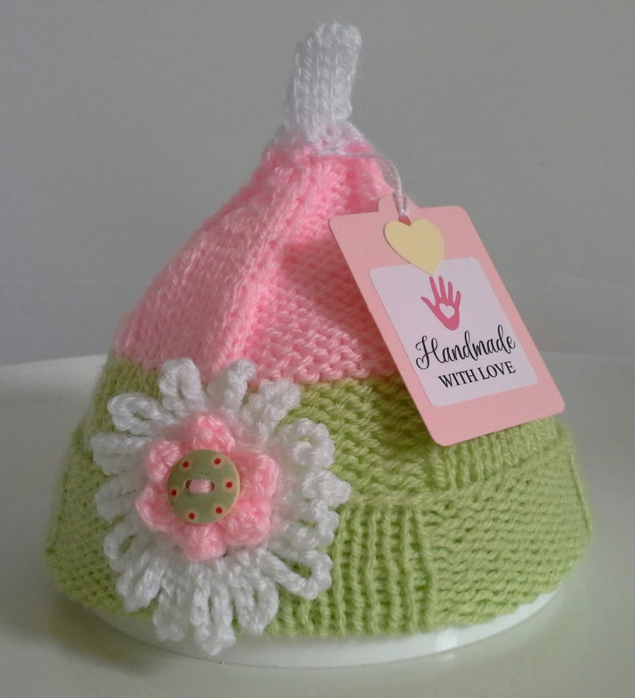 Sale Baby Girl's  Flower Pixie Hat  0-6 months