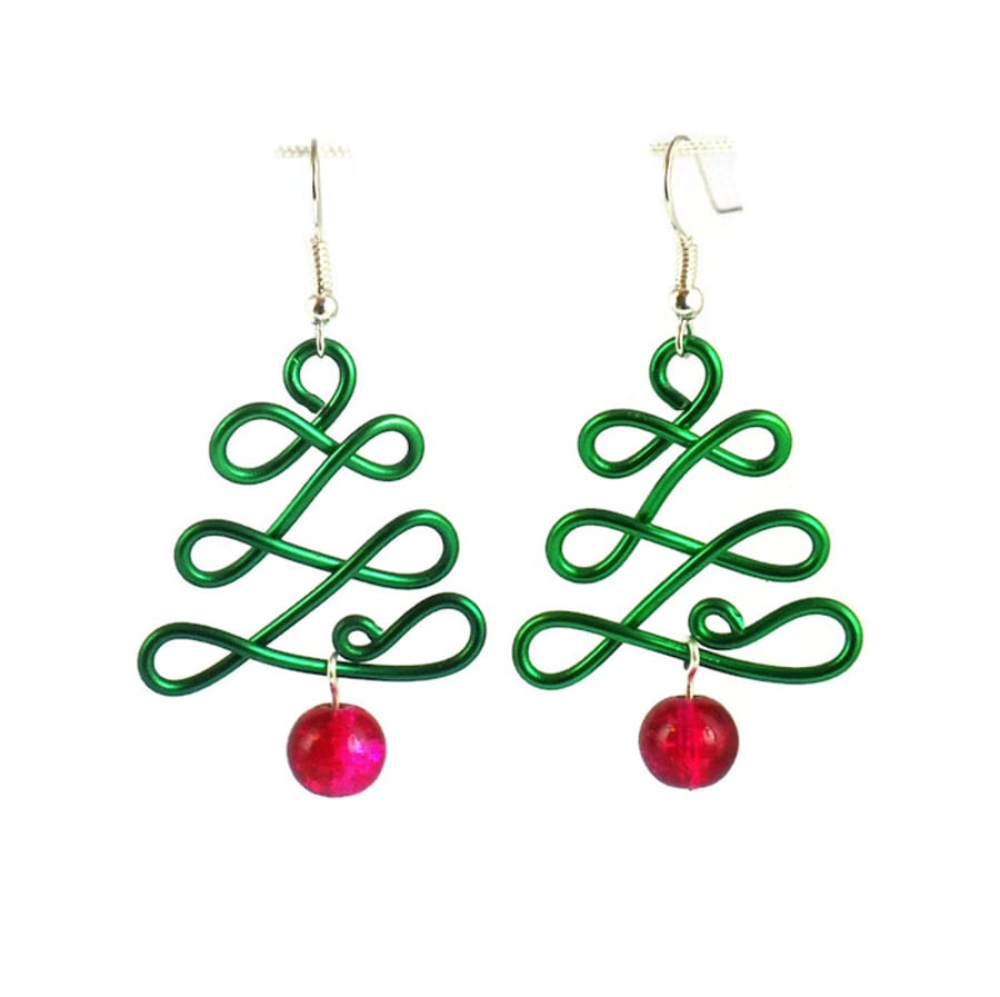 Christmas Tree Earrings - Festive earrings stocking filler gift for her