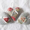 SET OF 3 FLORAL LAVENDER BAGS - HEART SHAPED