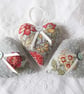 SET OF 3 FLORAL LAVENDER BAGS - HEART SHAPED