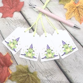 Frog Wizard Gift Tags - set of 4 tags