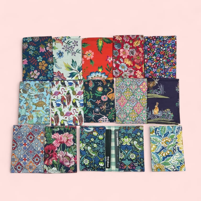 Liberty print card wallet, floral credit card pouch, fabric gift card case, loya