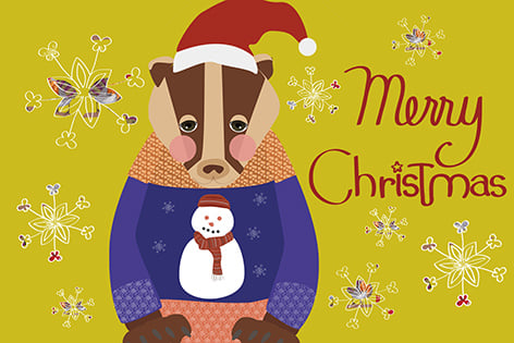 Badger 10 Christmas Postcards