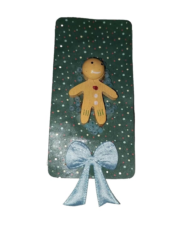 Christmas Gingerbread Man Bookmark handmade Brand New number5