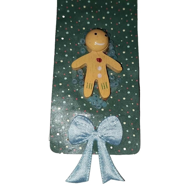 Christmas Gingerbread Man Bookmark handmade Brand New number5