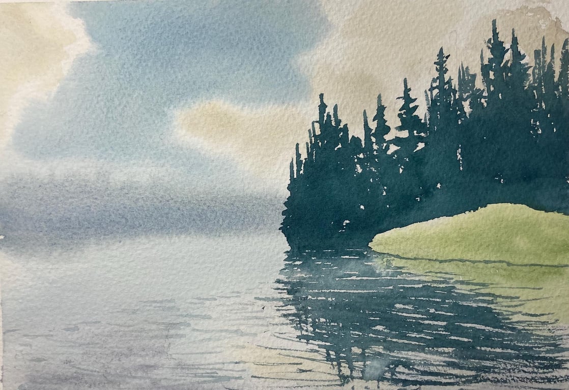 Cod beck en plein air 2024 summer (Original Watercolour A4 size) watercolour, wa