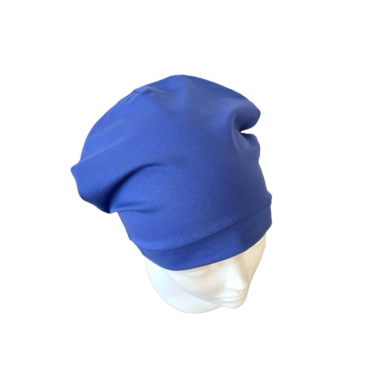 Royal Blue Beanie, Slouchy Beanie Women, Cancer Chemo Hat, Beanie Skull Cap