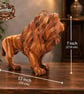 Hand-Carved Solid Wood Roaring Lion Sculpture Home Decor - Image 1