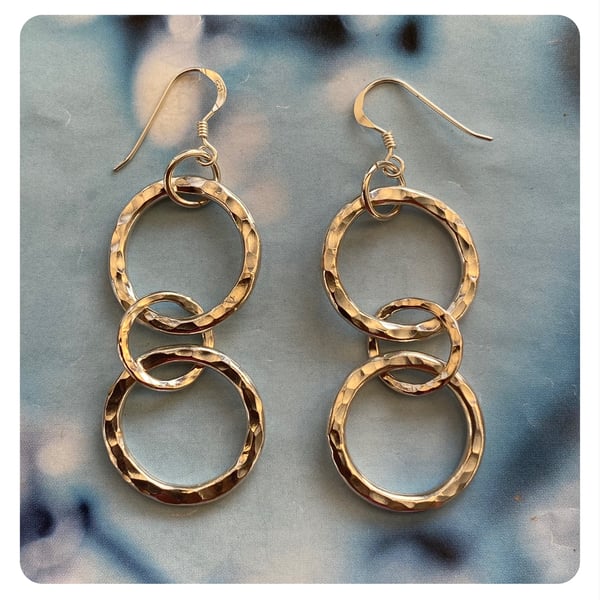 Sterling Silver Hoop Earrings - 3 Hoop