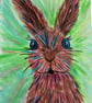Original colourful hare or rabbit 8x10"  - Image 4