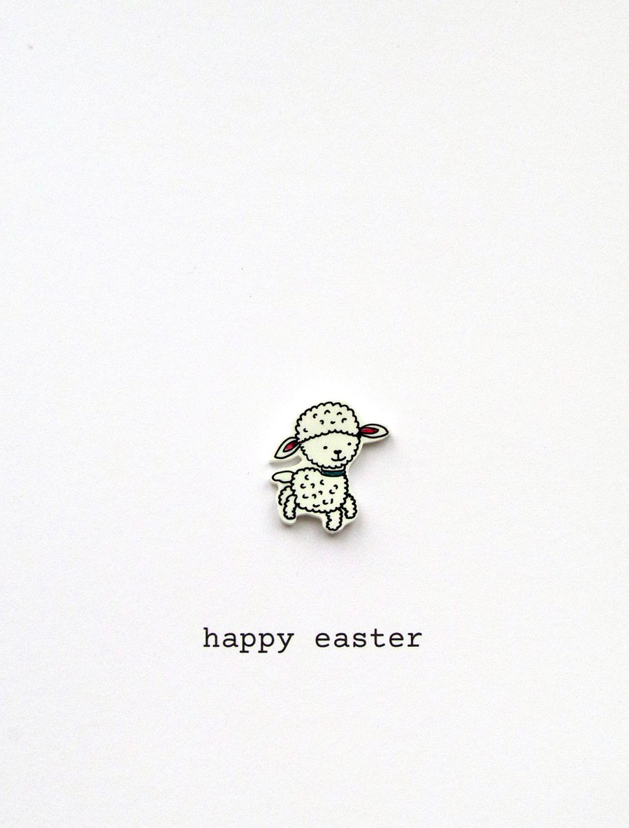 happy easter - lamb - handmade card