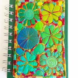 Spiral Bound A6 Sketchbook with Free Machine Embroidery Cover