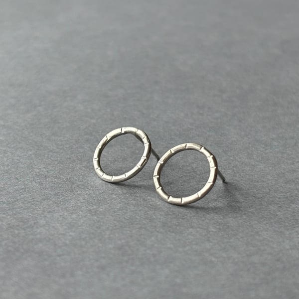 Textured circle studs
