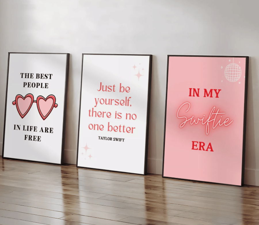 Set of 3 Swiftie Preppy Wall Print Trendy Wall Art Print