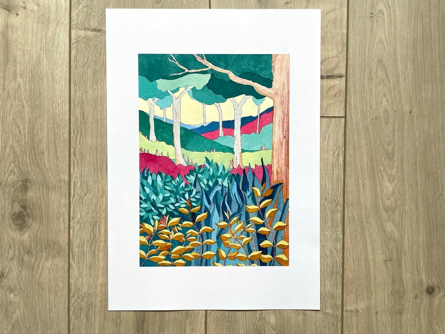 Colourful Abstract Landscape Print