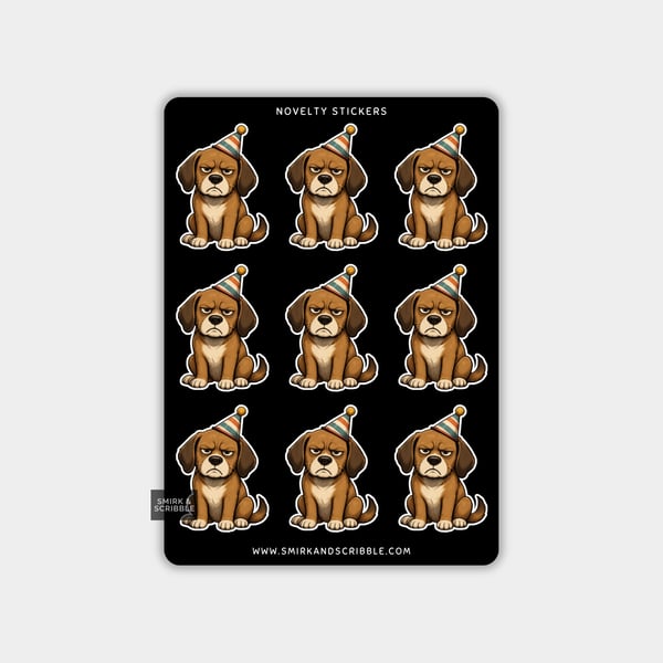 Funny Vinyl Sticker Sheet For Adults - Birthday Dog