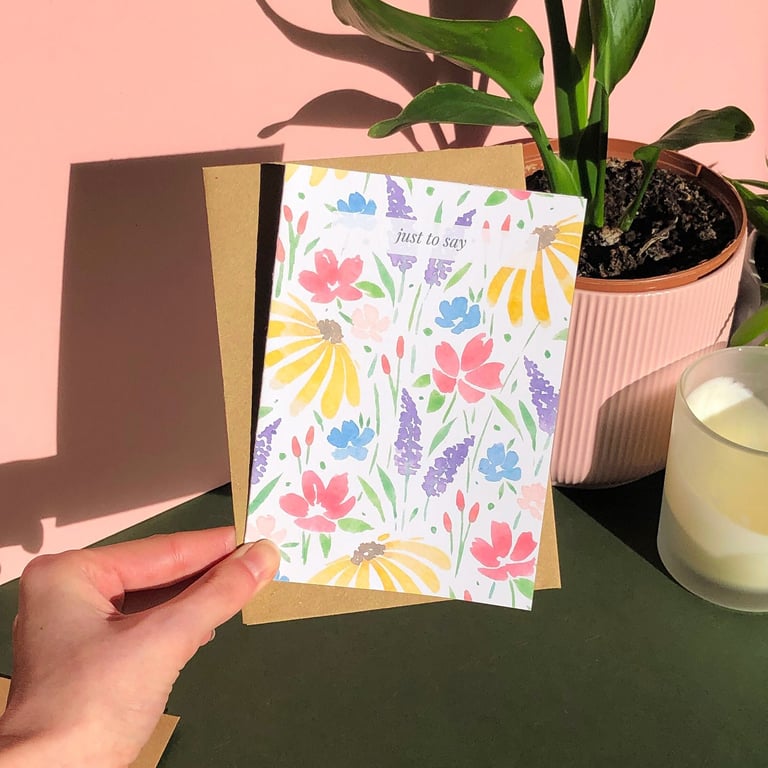 Just To Say... Wildflower Card Blank A6