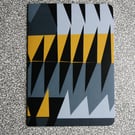 Mid Century Abstract A5 Blank Notebook - Dazzle 'Pop'