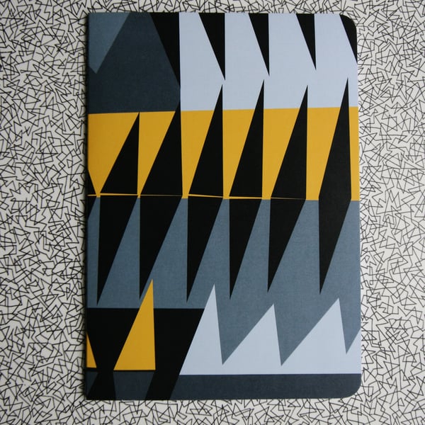 Mid Century Abstract A5 Blank Notebook - Dazzle 'Pop'