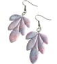 Pink & Lilac Silver Foil Polymer Clay Earrings, Stainless Steel Dangles - Image 5