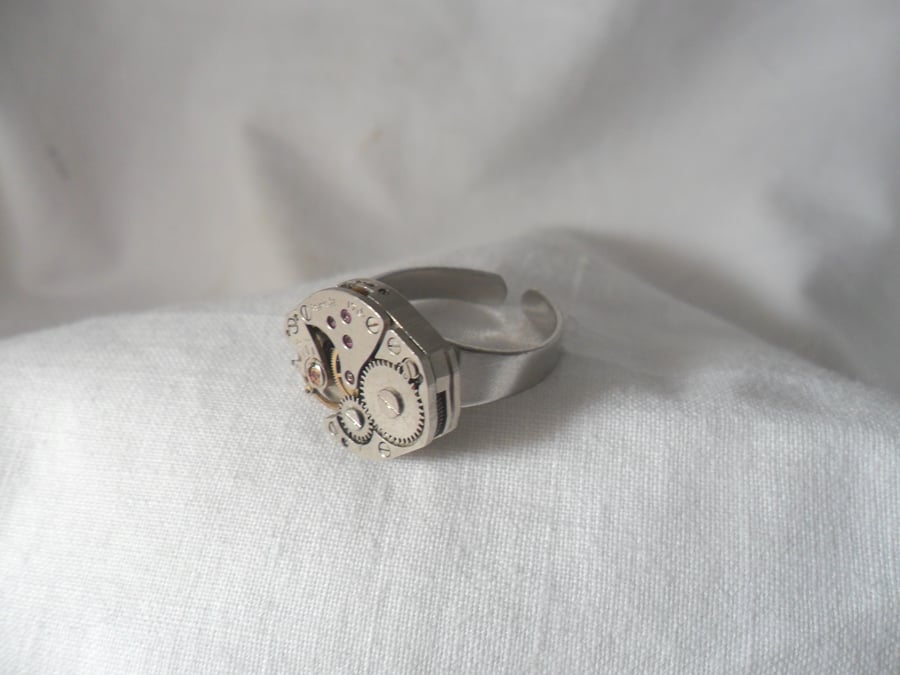 Steampunk Time On My Hands Ring