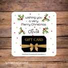 Merry Christmas Gift Card Holder, personalised 