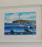 Cardiff Bay original oil pastel artwork - Image 2