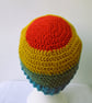 Autumn colours striped crochet beanie hat for an adult - Image 2
