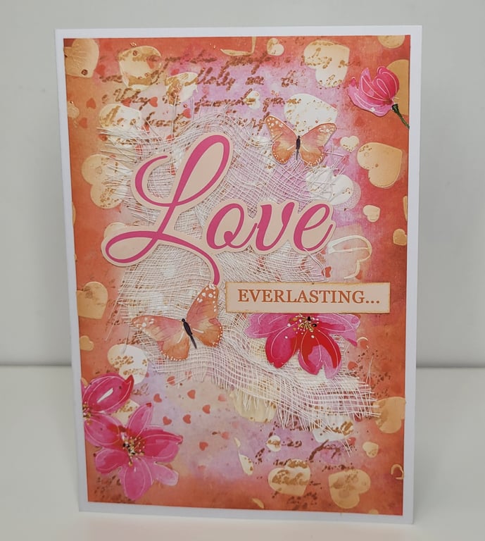 Love Everlasting - Handmade Mixed Media Anniversary card