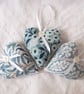 SET OF 3 WILLIAM MORRIS LAVENDER BAGS - HEART SHAPED - Image 1