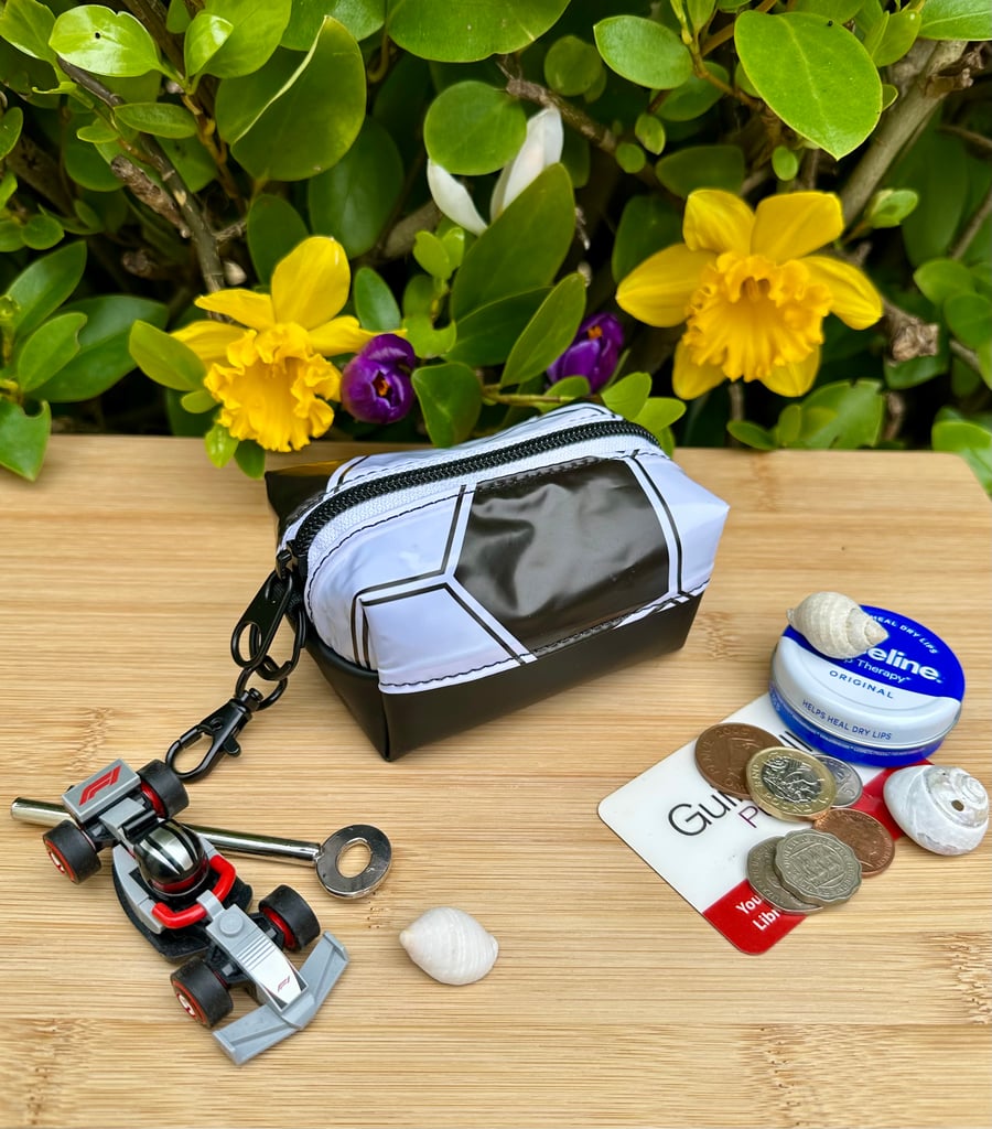 Football - Repurposed Chunky Keyring Pouch