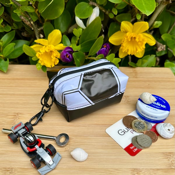 Football - Repurposed Chunky Keyring Pouch