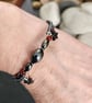 Red Agate and Haematite memory wire bangle - Image 3