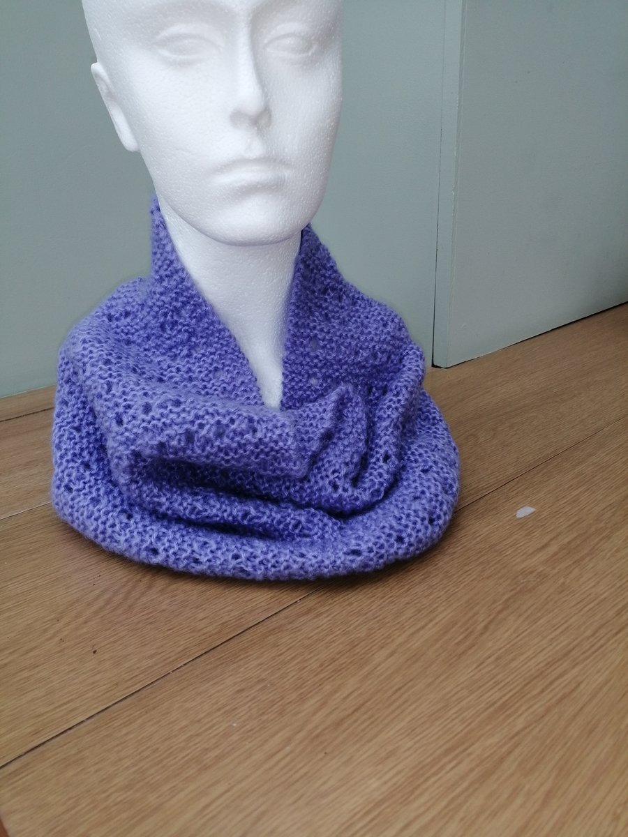 Soft warm hand knitted cowl