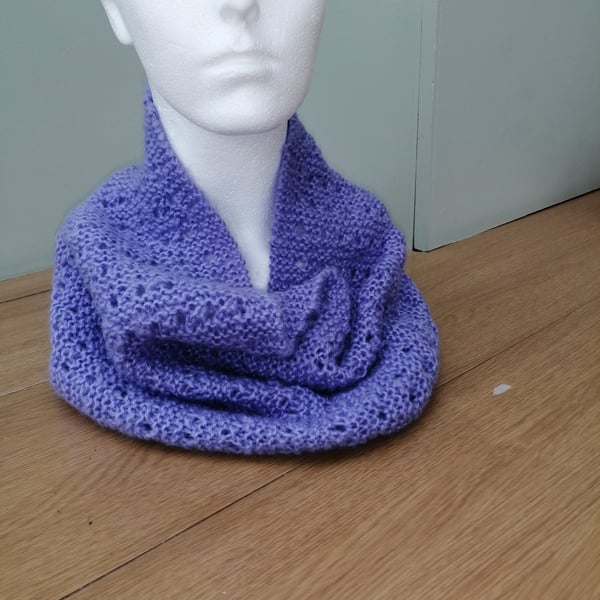 Soft warm hand knitted cowl