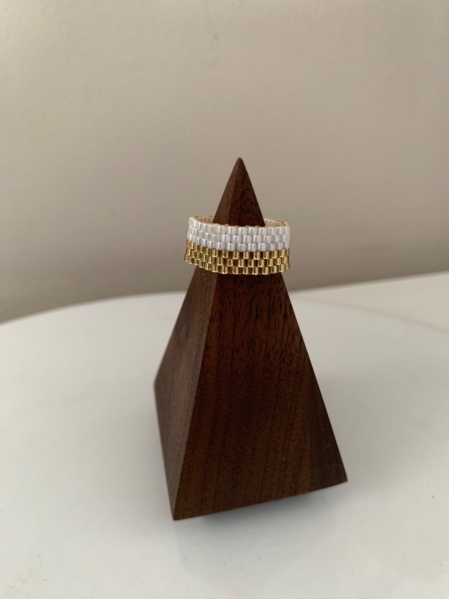 Elegant and stylish modern beaded ring