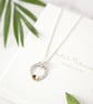 Citrine Gemstone and Dainty Silver Circle Pendant Necklace - Image 3