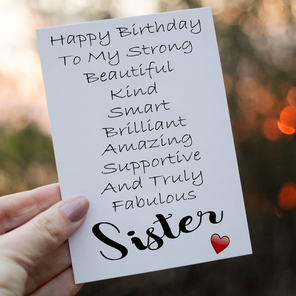 Sister Birthday Card, Card for Special Sister, Birthday Card, Sister Card